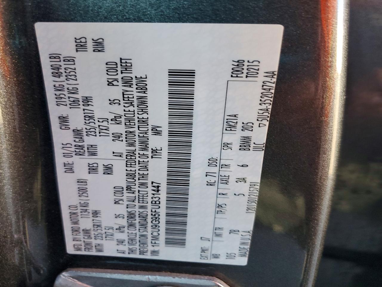 2015 FORD ESCAPE SE photo 25