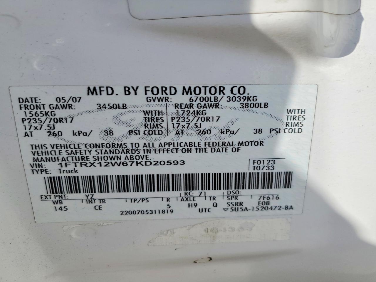 2007 FORD F150 photo 23