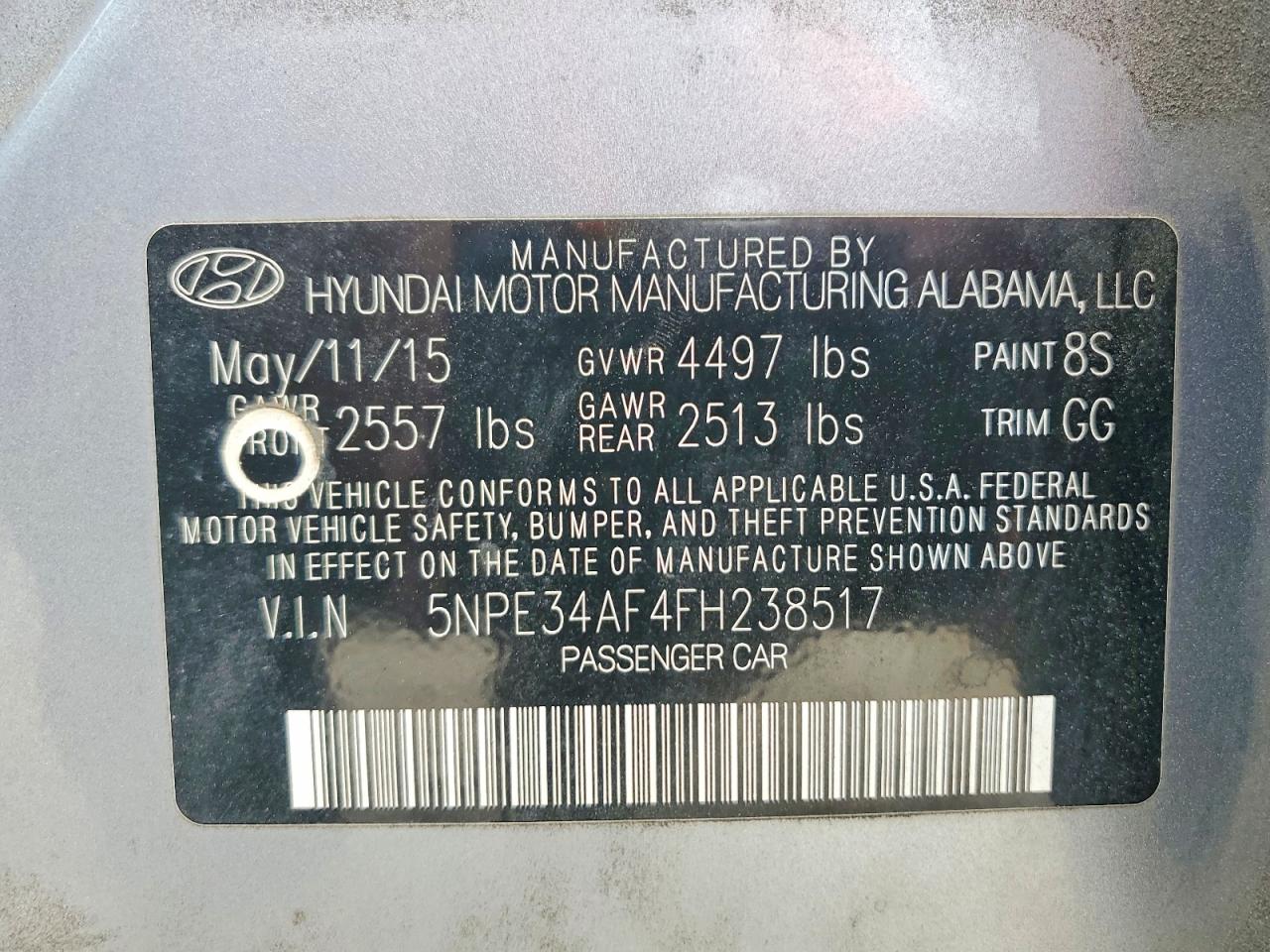 2015 HYUNDAI SONATA SPORT photo 23
