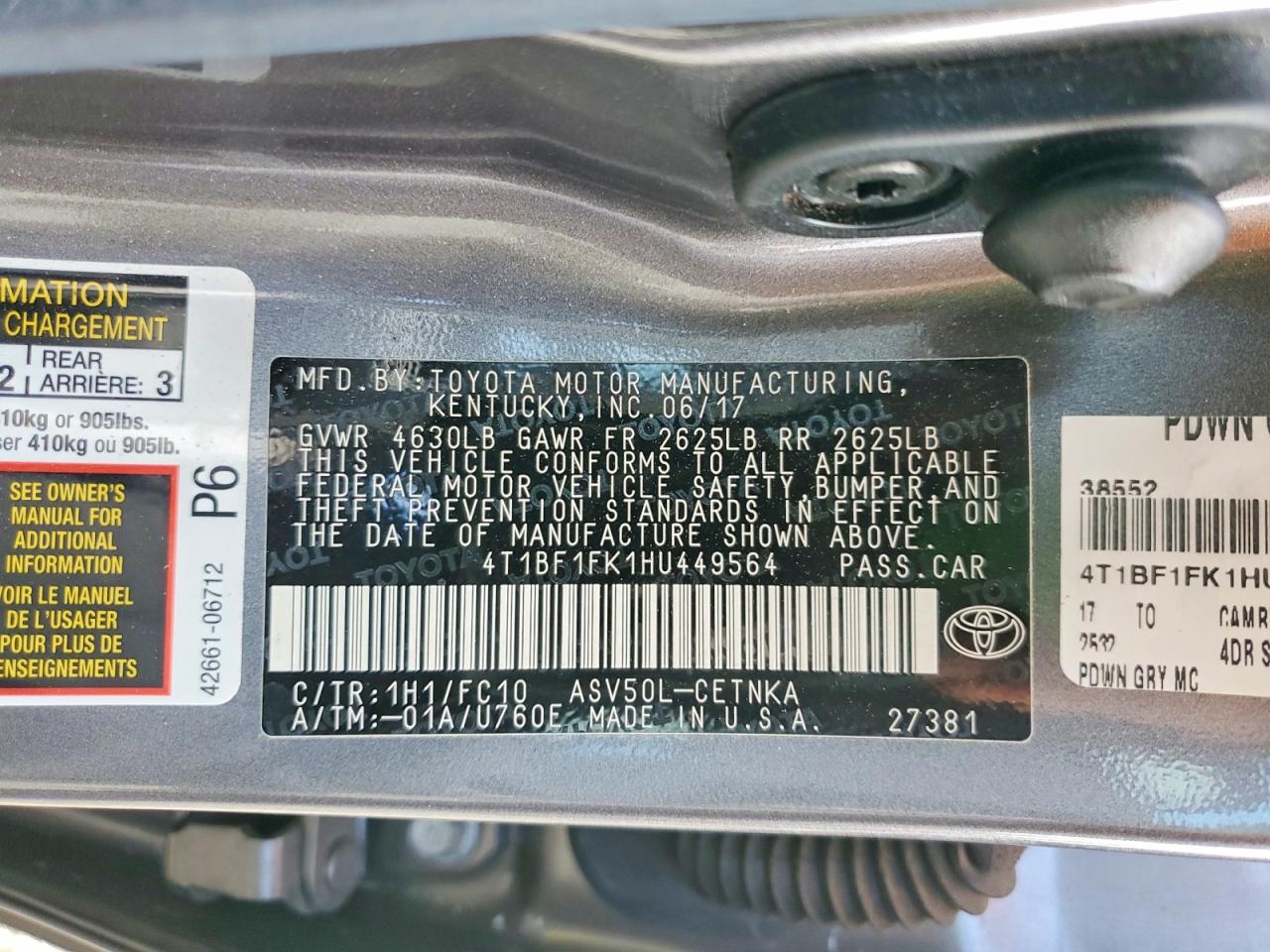 2017 TOYOTA CAMRY LE photo 23