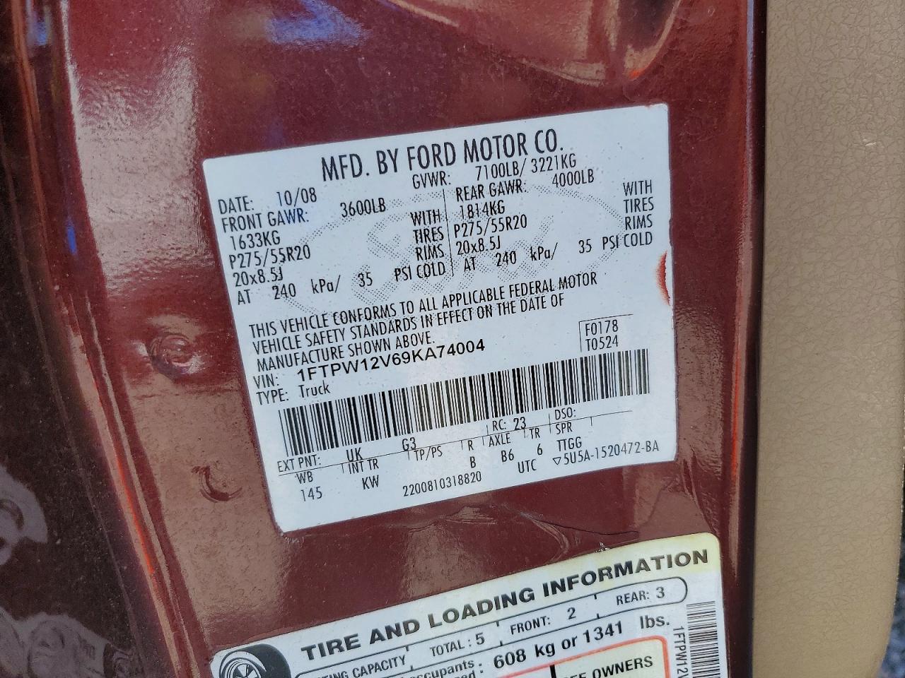 2009 FORD F150 photo 12