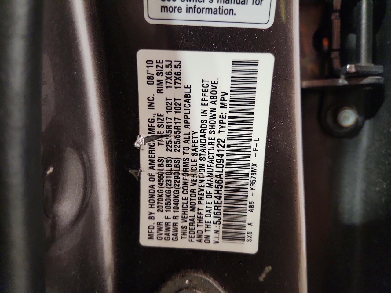 2010 HONDA CR-V EX photo 13