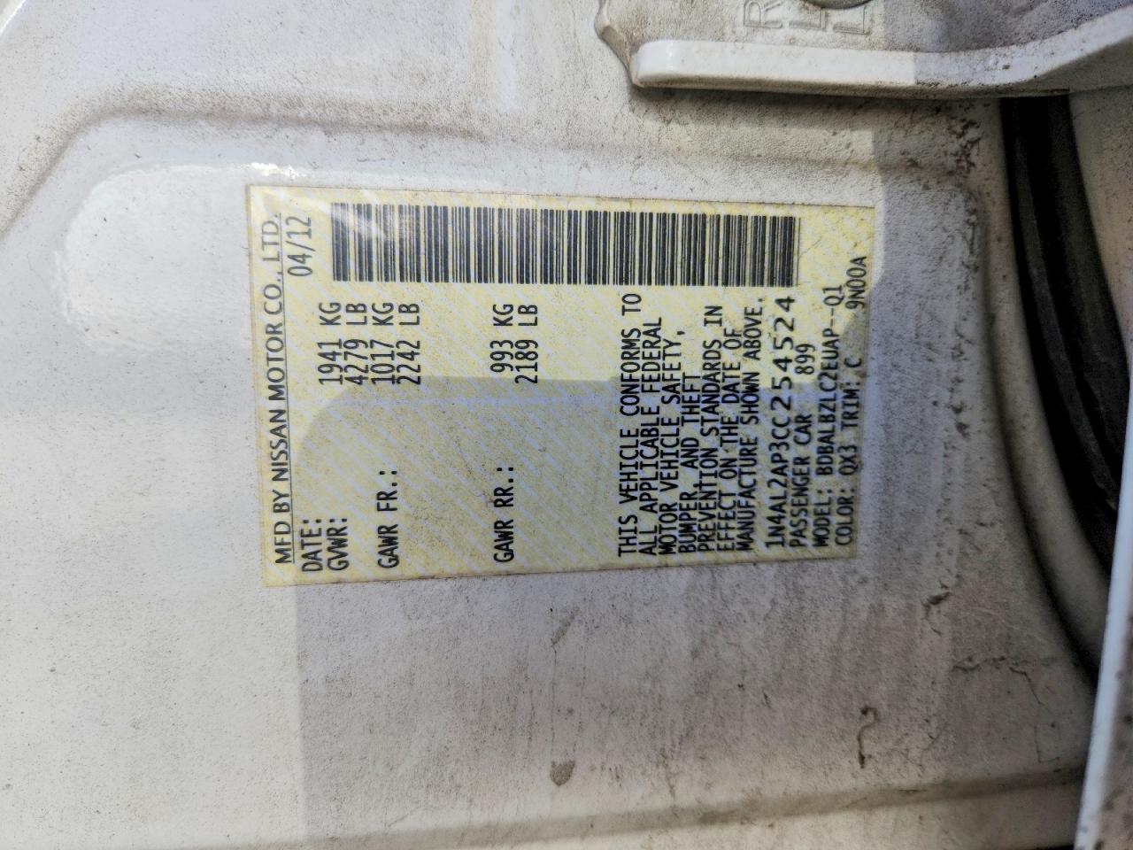 2012 NISSAN ALTIMA 2.5 photo 34