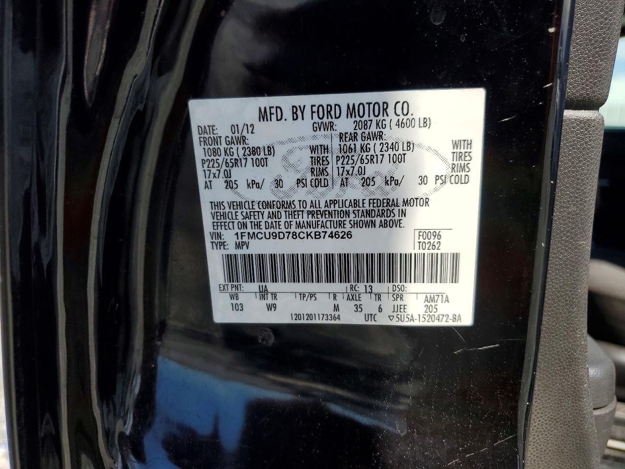 2012 FORD ESCAPE XLT photo 13