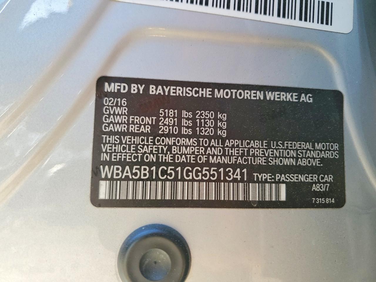 2016 BMW 535 I photo 34