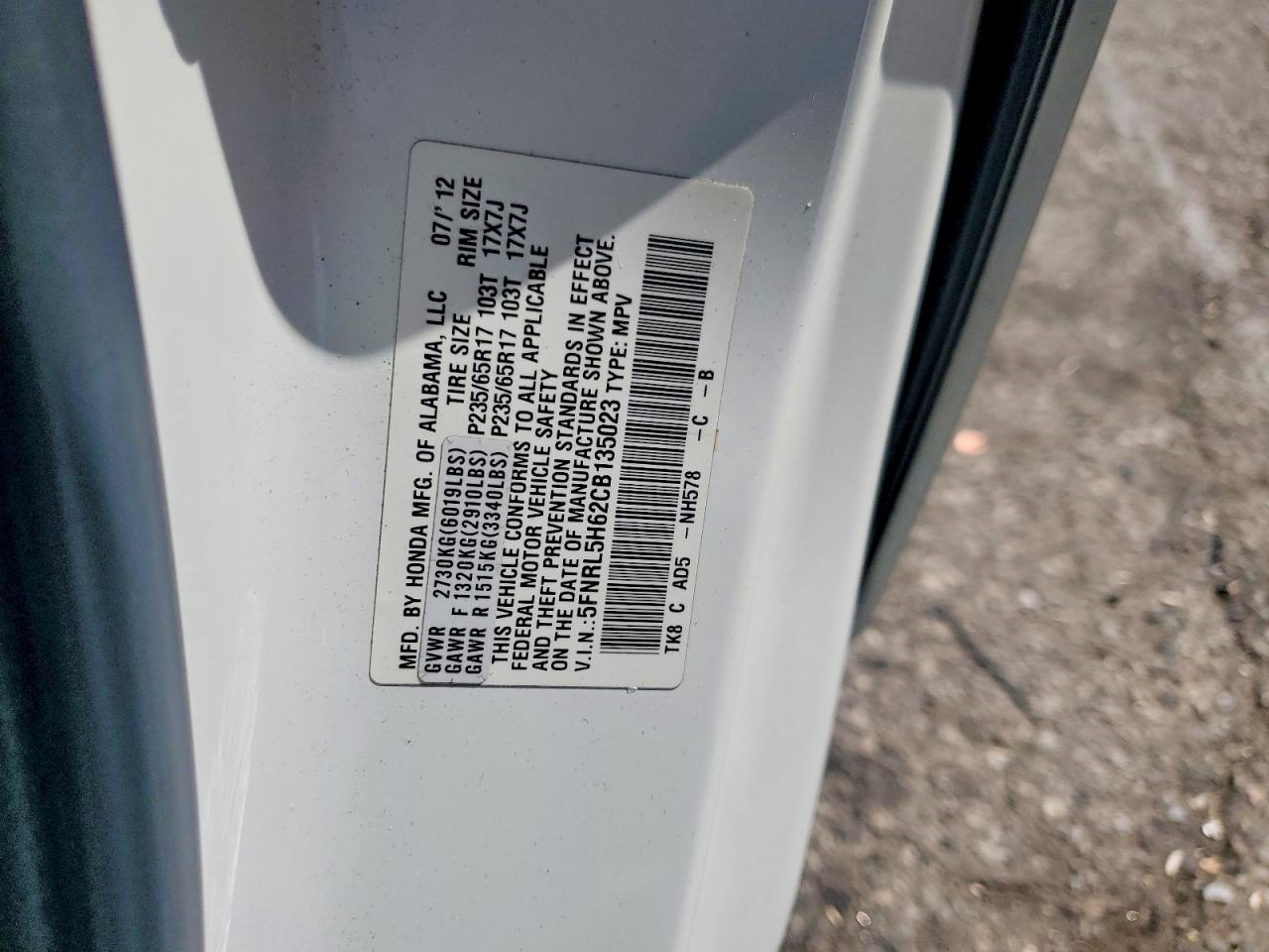 2012 HONDA ODYSSEY EXL photo 27