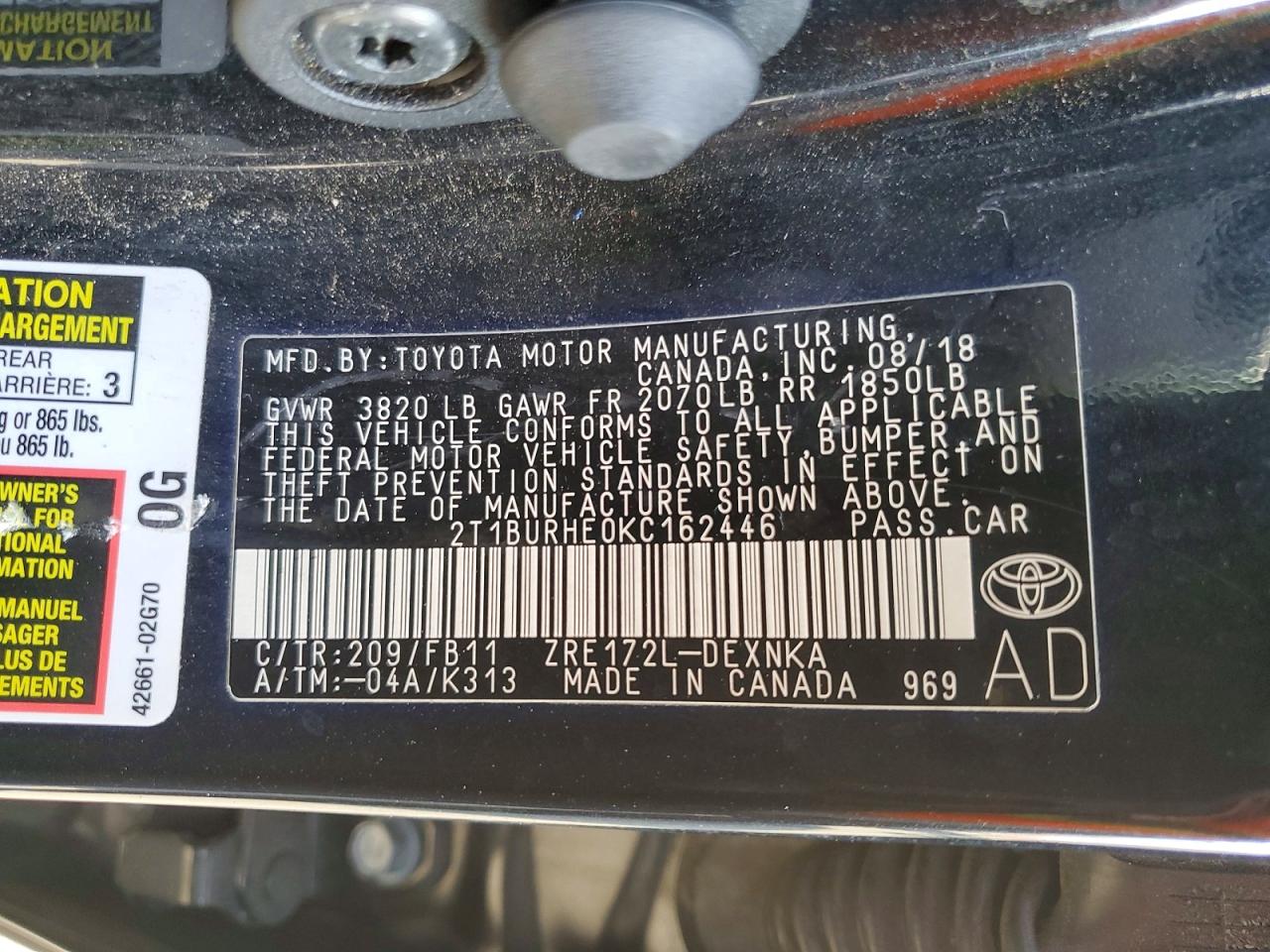 2019 TOYOTA COROLLA LE photo 25