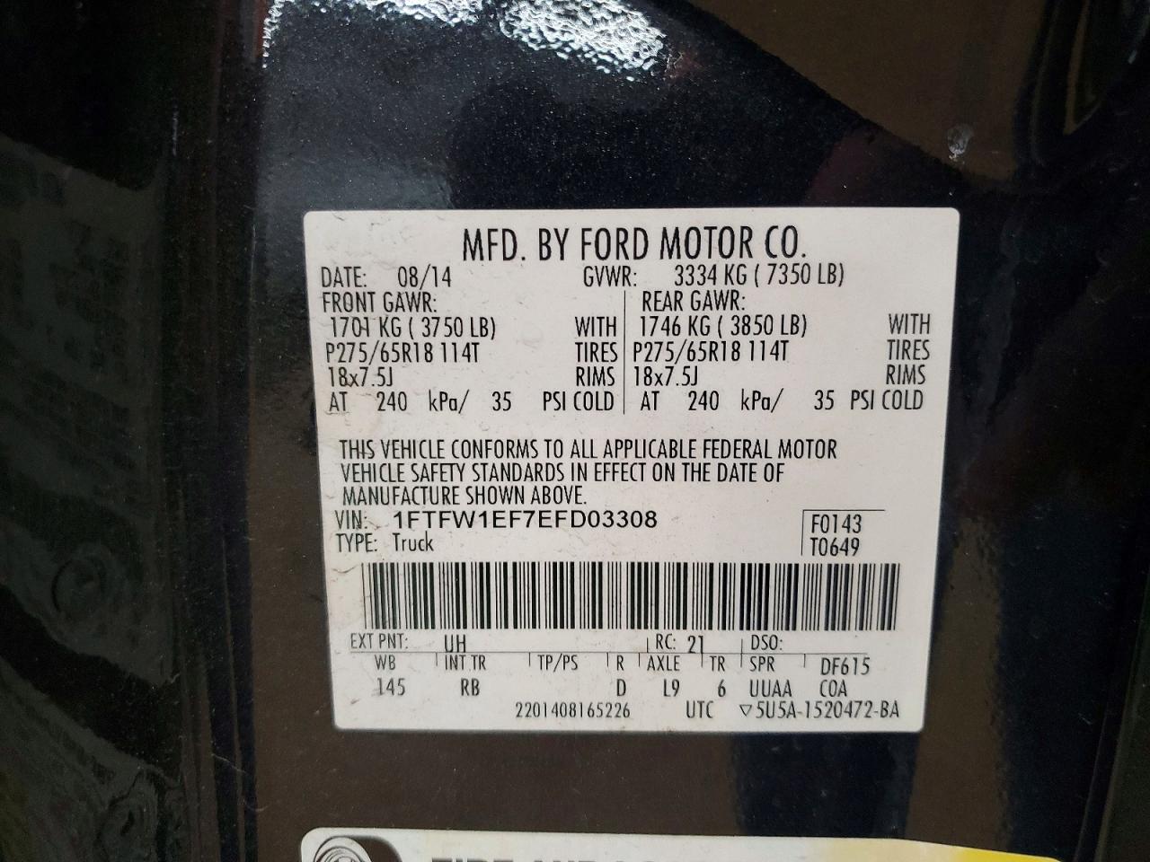 2014 FORD F150 SUPERCREW photo 34