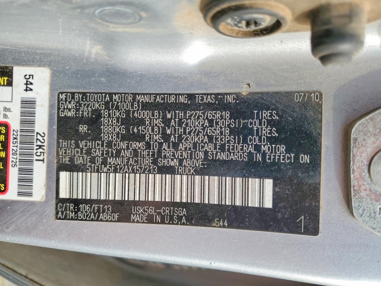 2010 TOYOTA TUNDRA GRADE photo 13