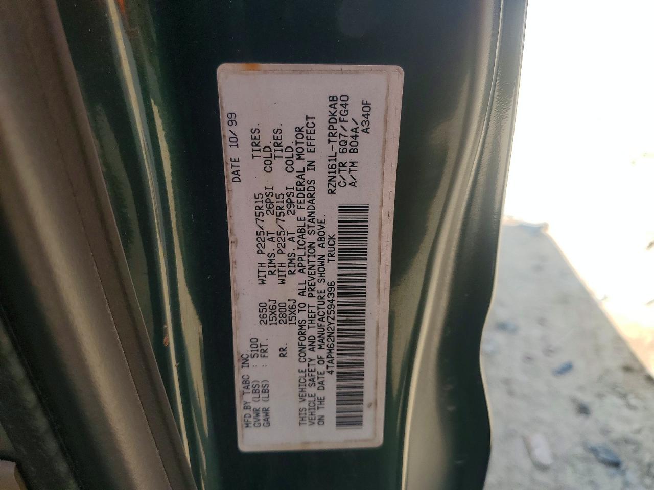 2000 TOYOTA TACOMA BASE photo 23