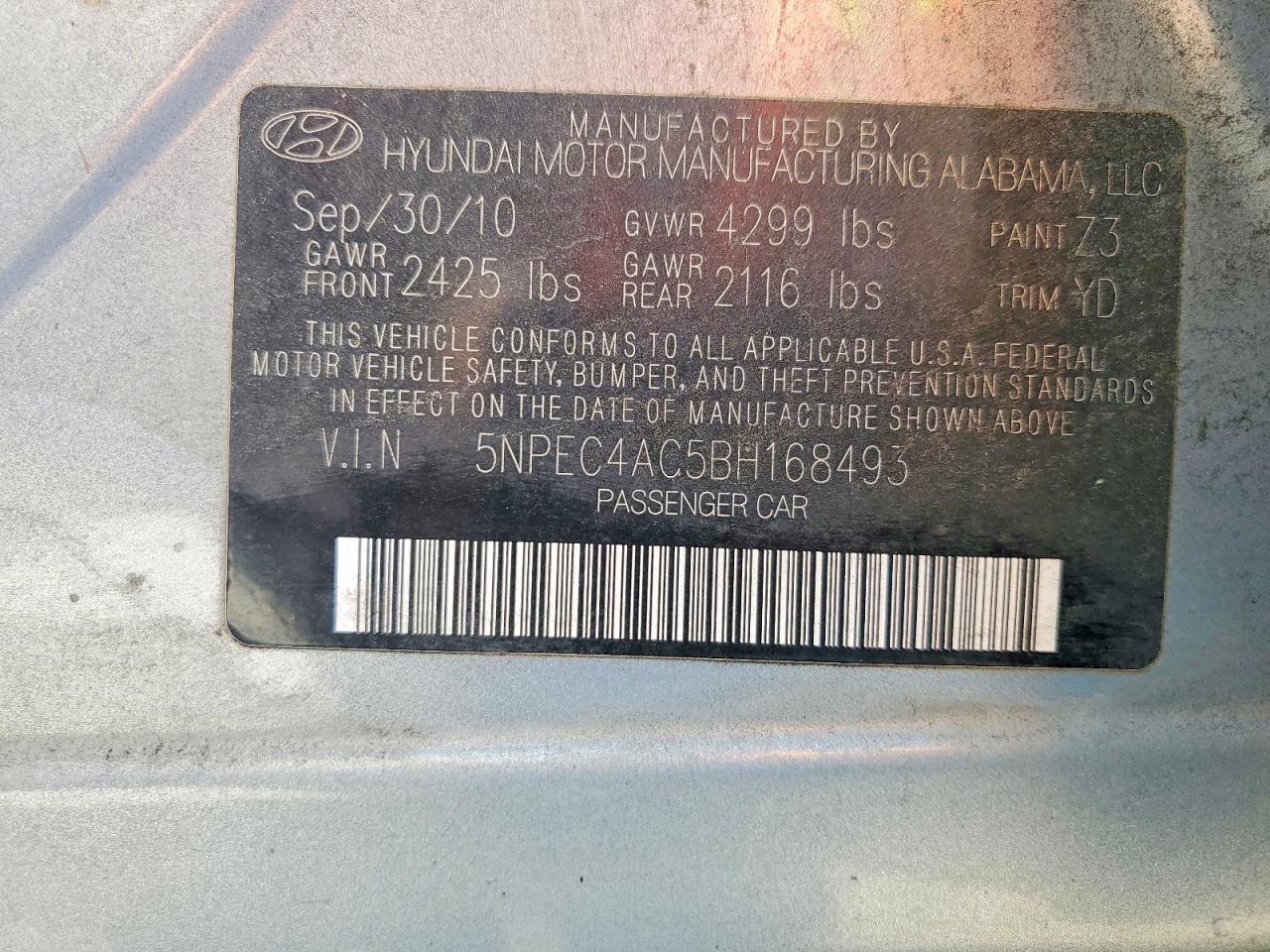 2011 HYUNDAI SONATA LIMITED photo 23