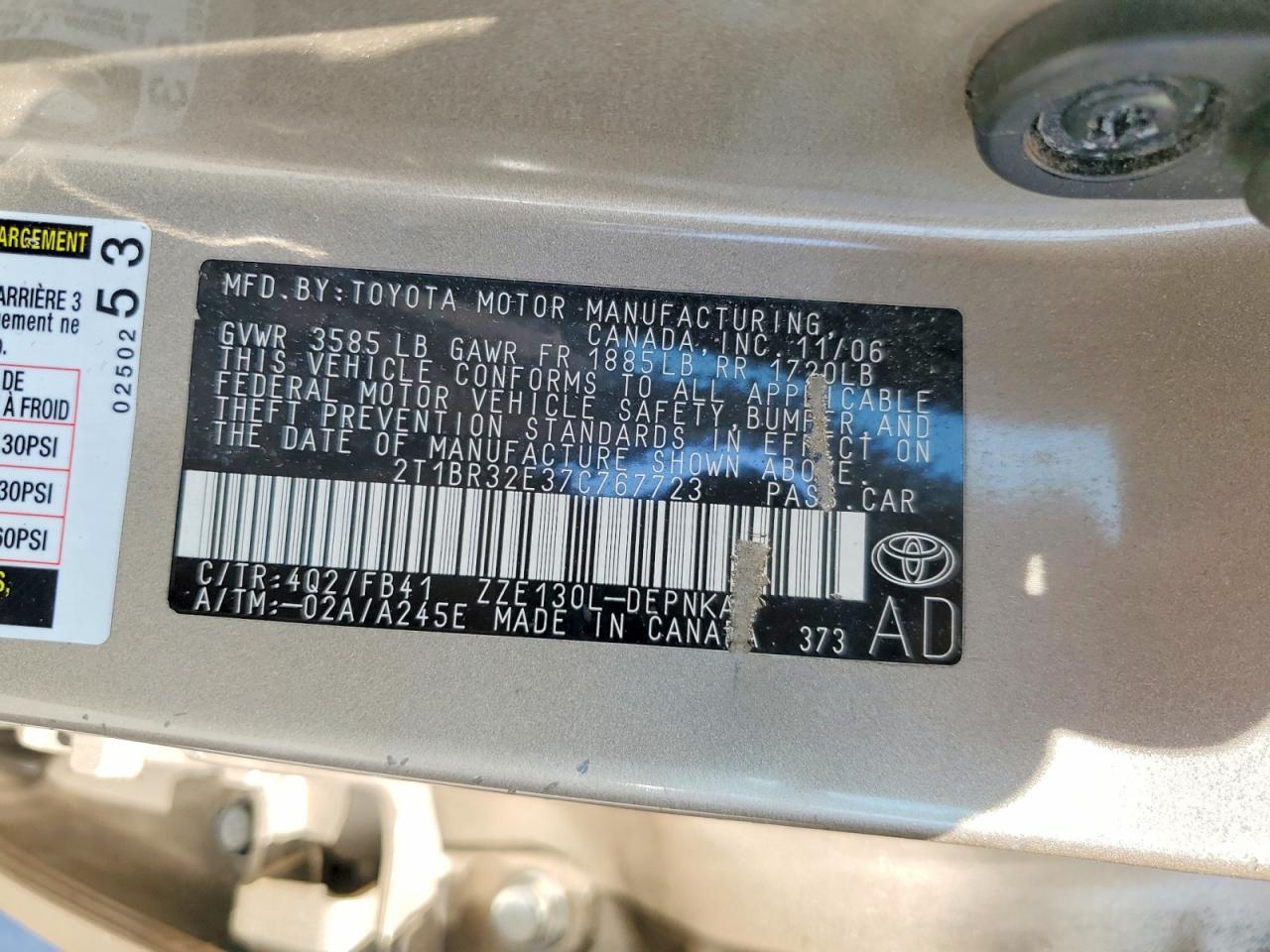 2007 TOYOTA COROLLA LE photo 12