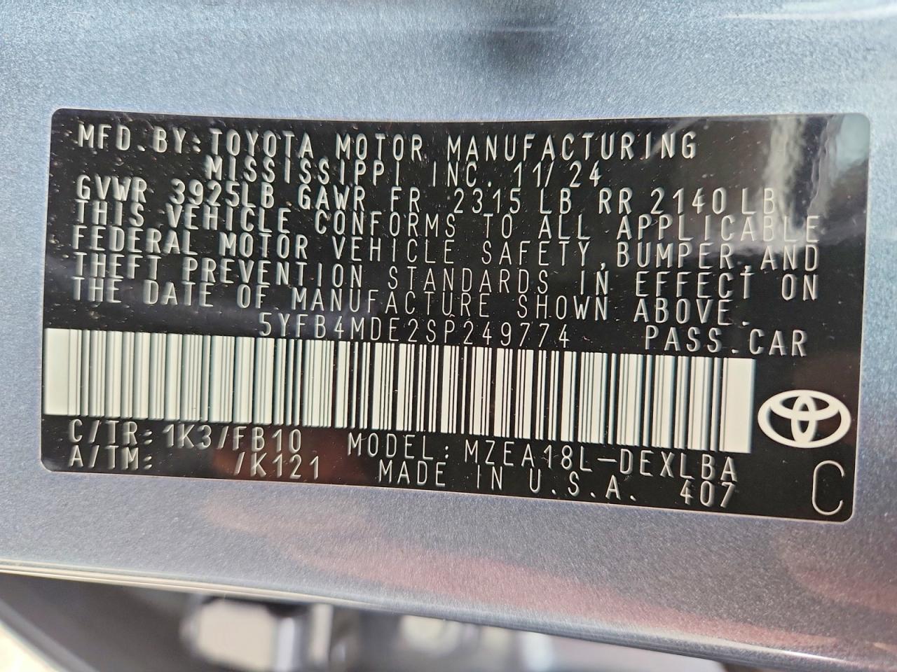 2025 TOYOTA COROLLA LE photo 34