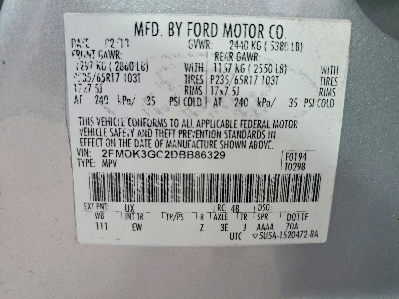 2013 FORD EDGE SE photo 27