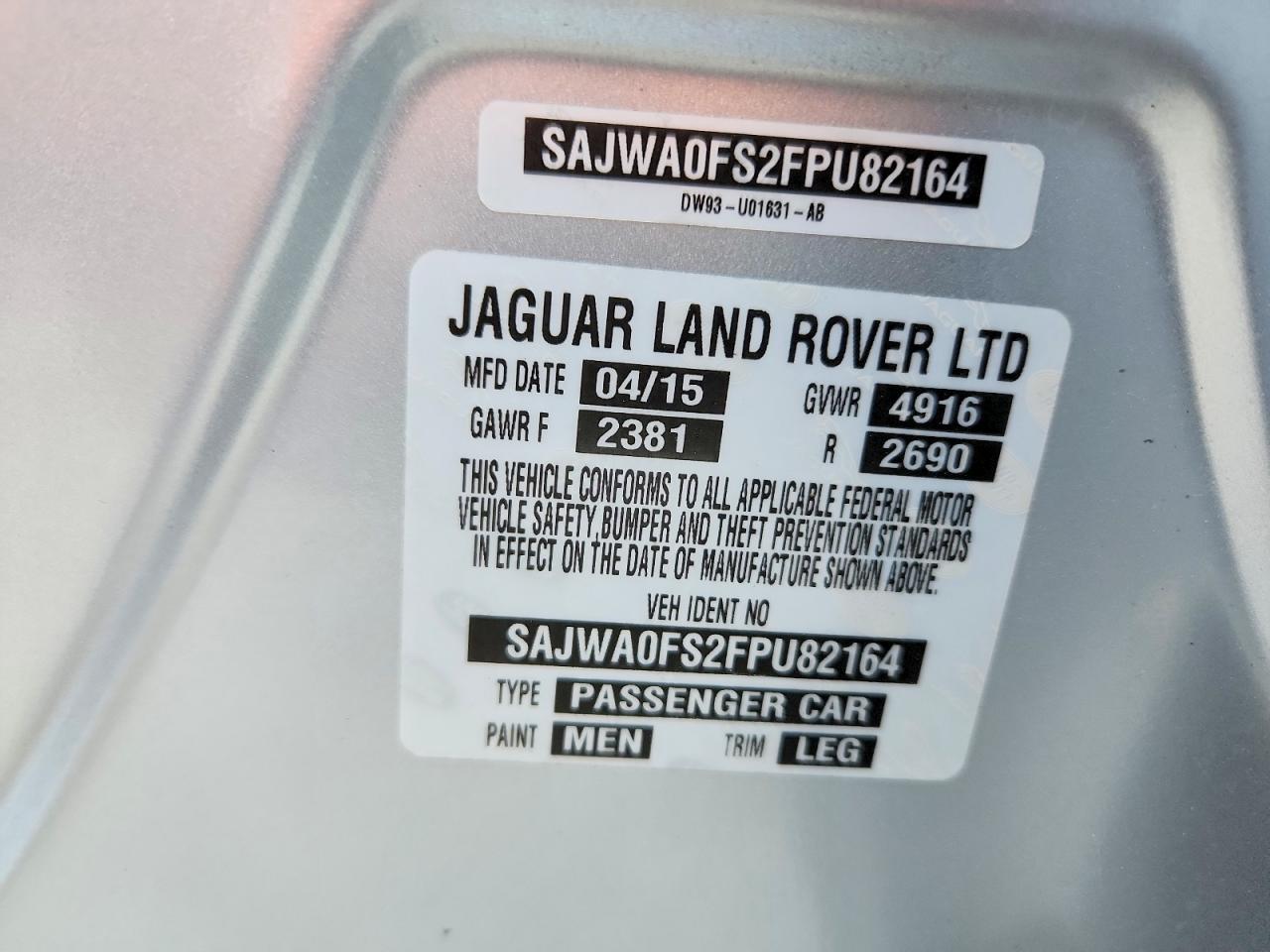 2015 JAGUAR XF 2.0T PREMIUM photo 12