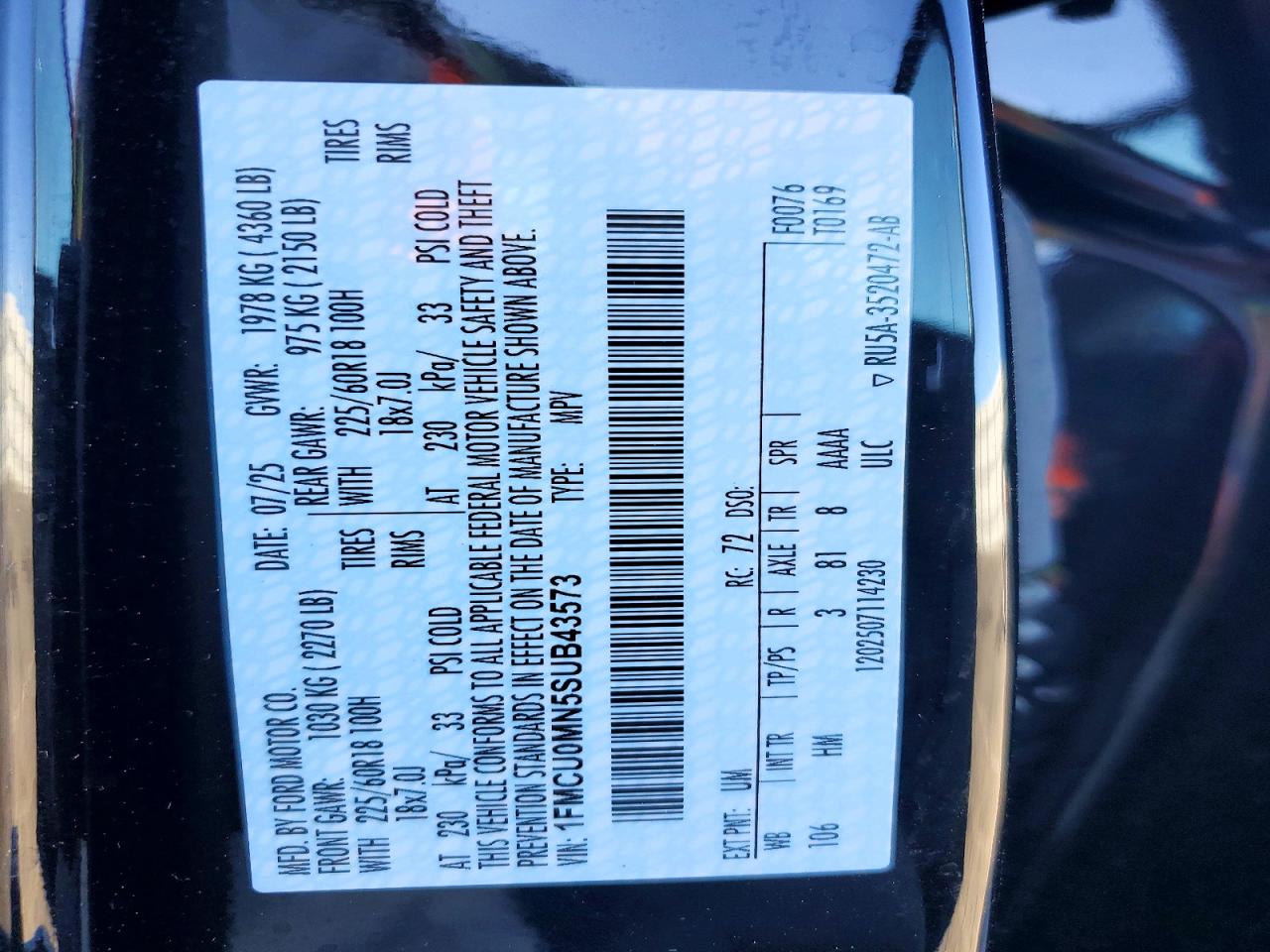 2025 FORD ESCAPE ST LINE photo 23