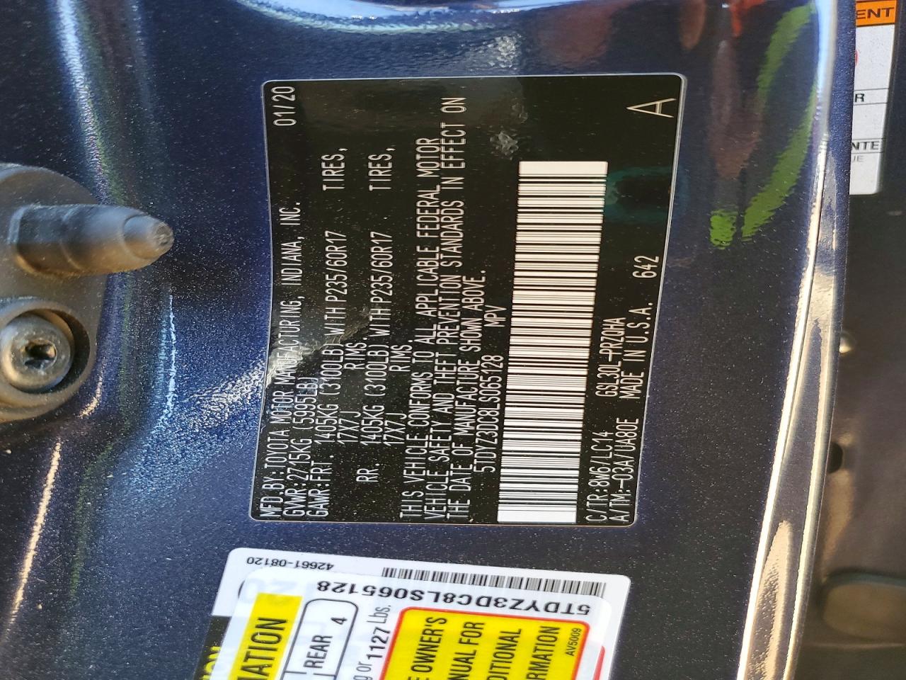 2020 TOYOTA SIENNA XLE 8-PASSENGER photo 37