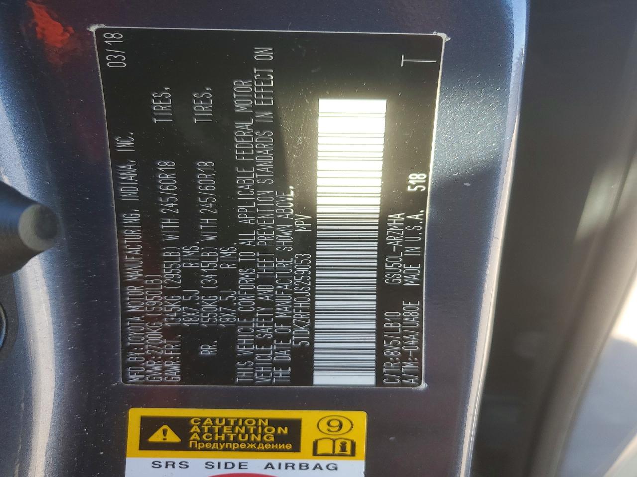 2018 TOYOTA HIGHLANDER XLE photo 27