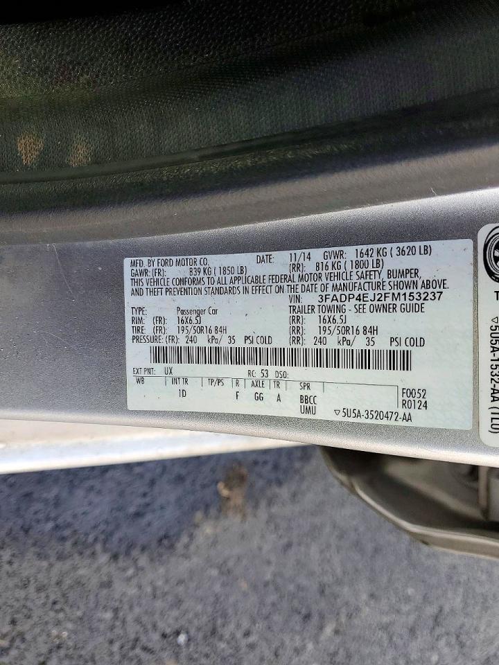 2015 FORD FIESTA SE photo 12
