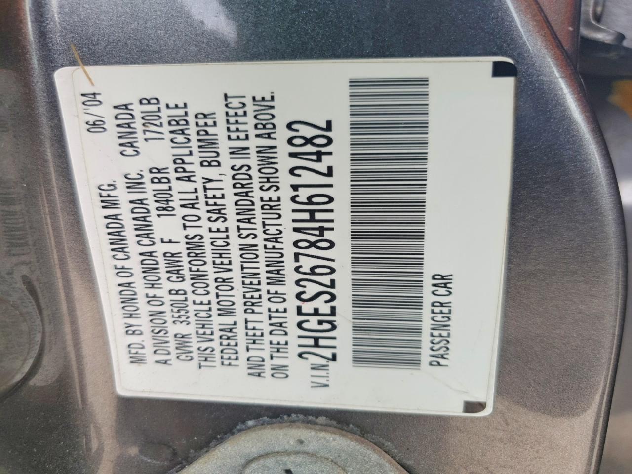 2004 HONDA CIVIC EX photo 12