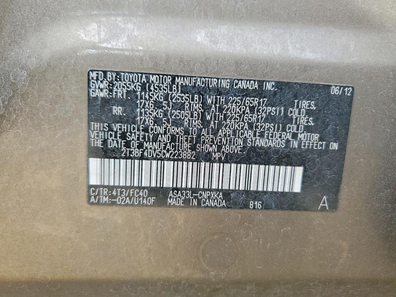 2012 TOYOTA RAV4 BASE photo 23
