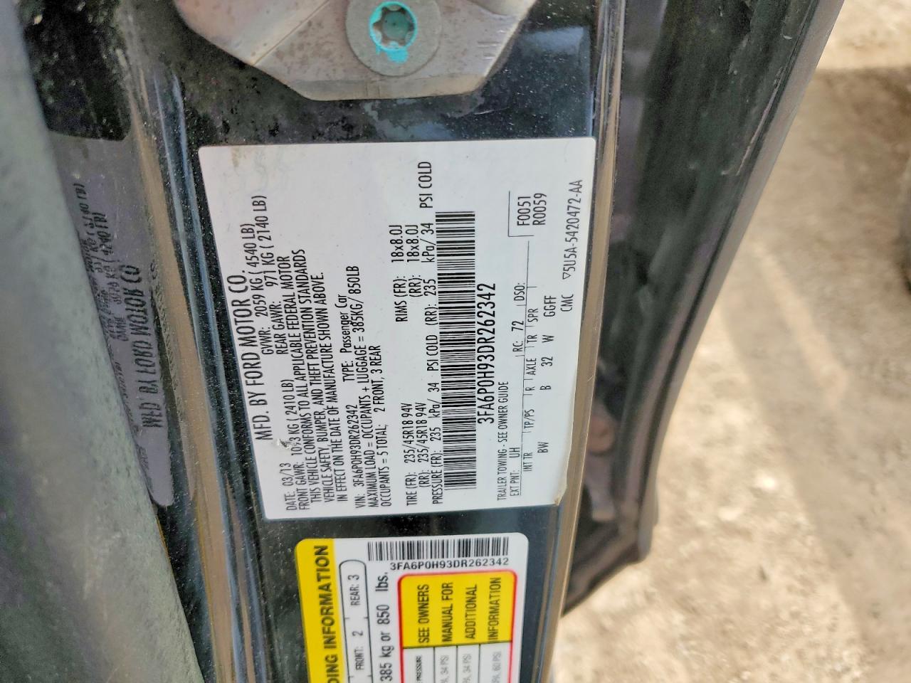 2013 FORD FUSION SE photo 23