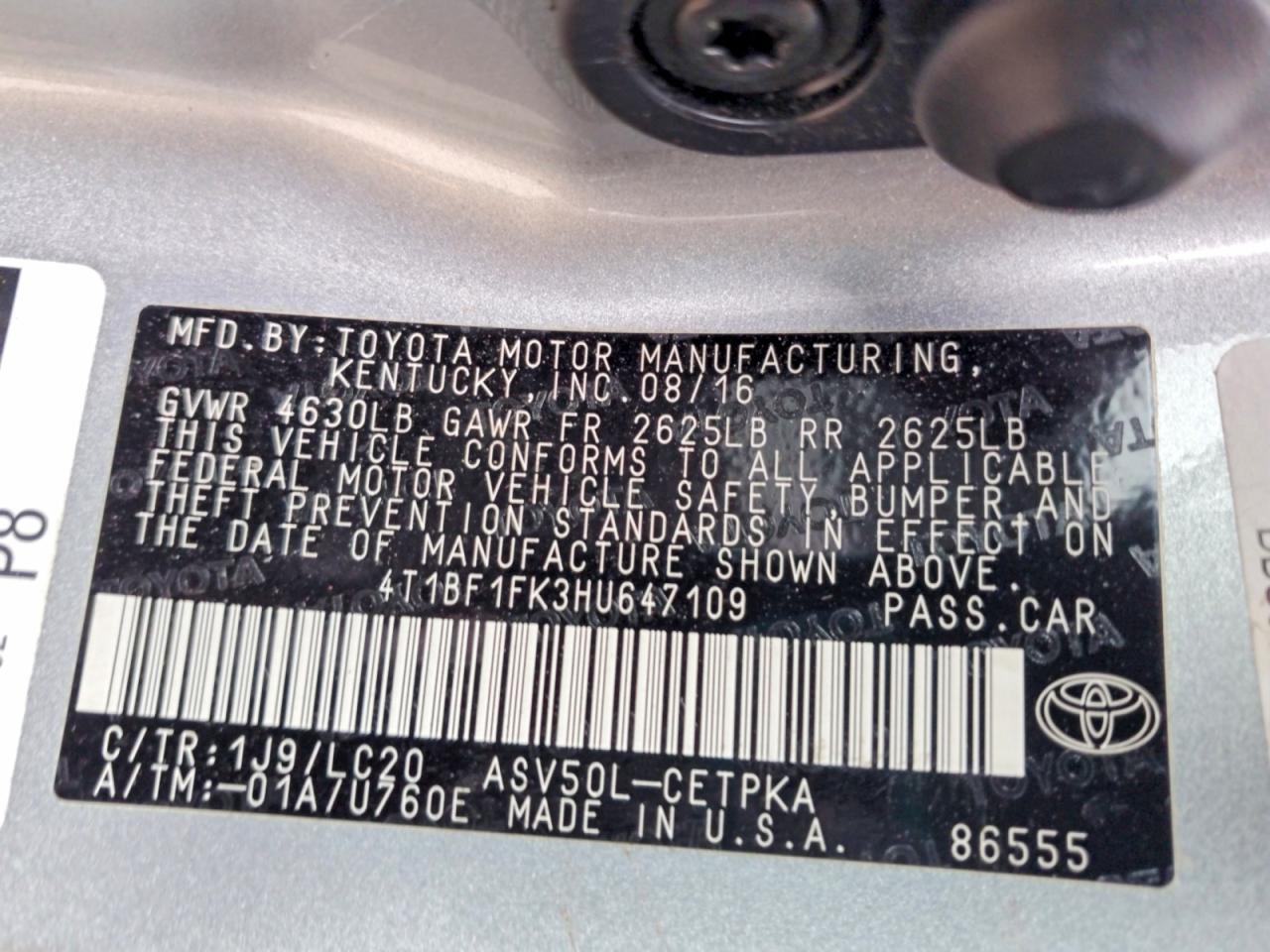 2017 TOYOTA CAMRY XSE photo 34