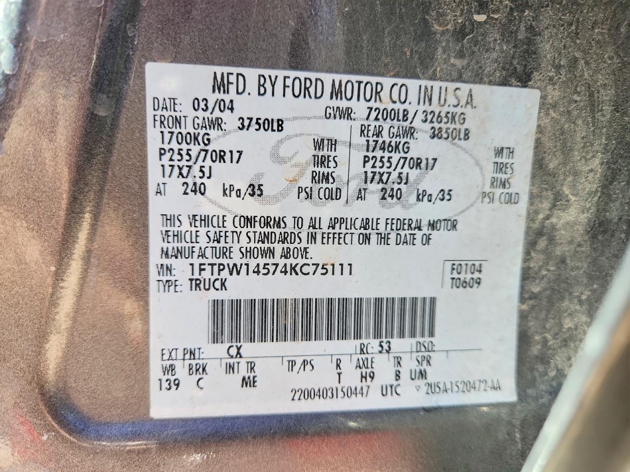 2004 FORD F150 SUPERCREW photo 12