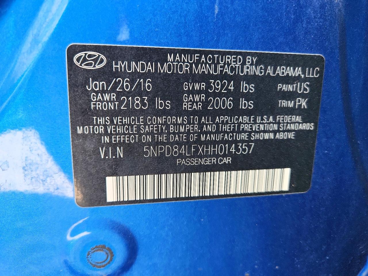 2017 HYUNDAI ELANTRA SE photo 12
