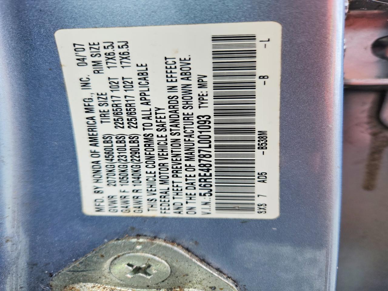 2007 HONDA CR-V EXL photo 37