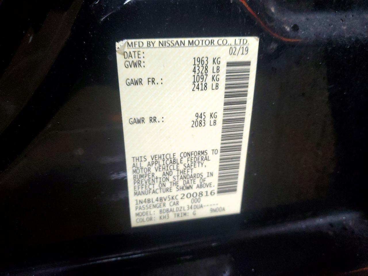 2019 NISSAN ALTIMA 2.5 S photo 23