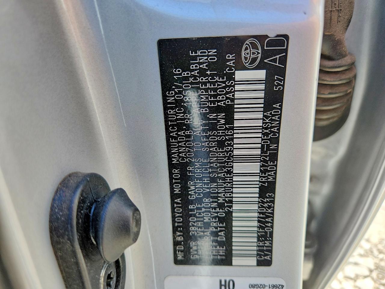 2016 TOYOTA COROLLA S PLUS photo 23