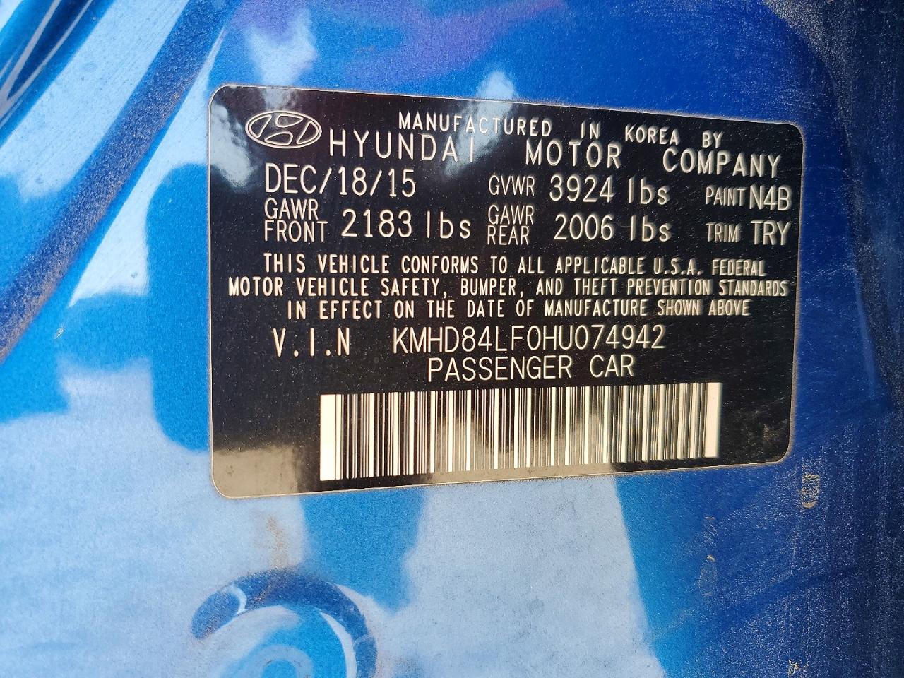 2017 HYUNDAI ELANTRA LIMITED photo 25