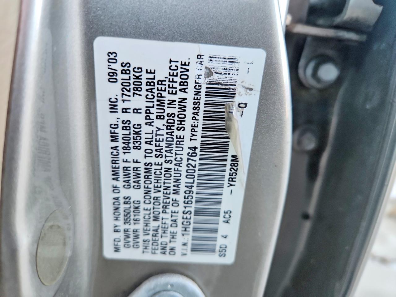 2004 HONDA CIVIC LX photo 25