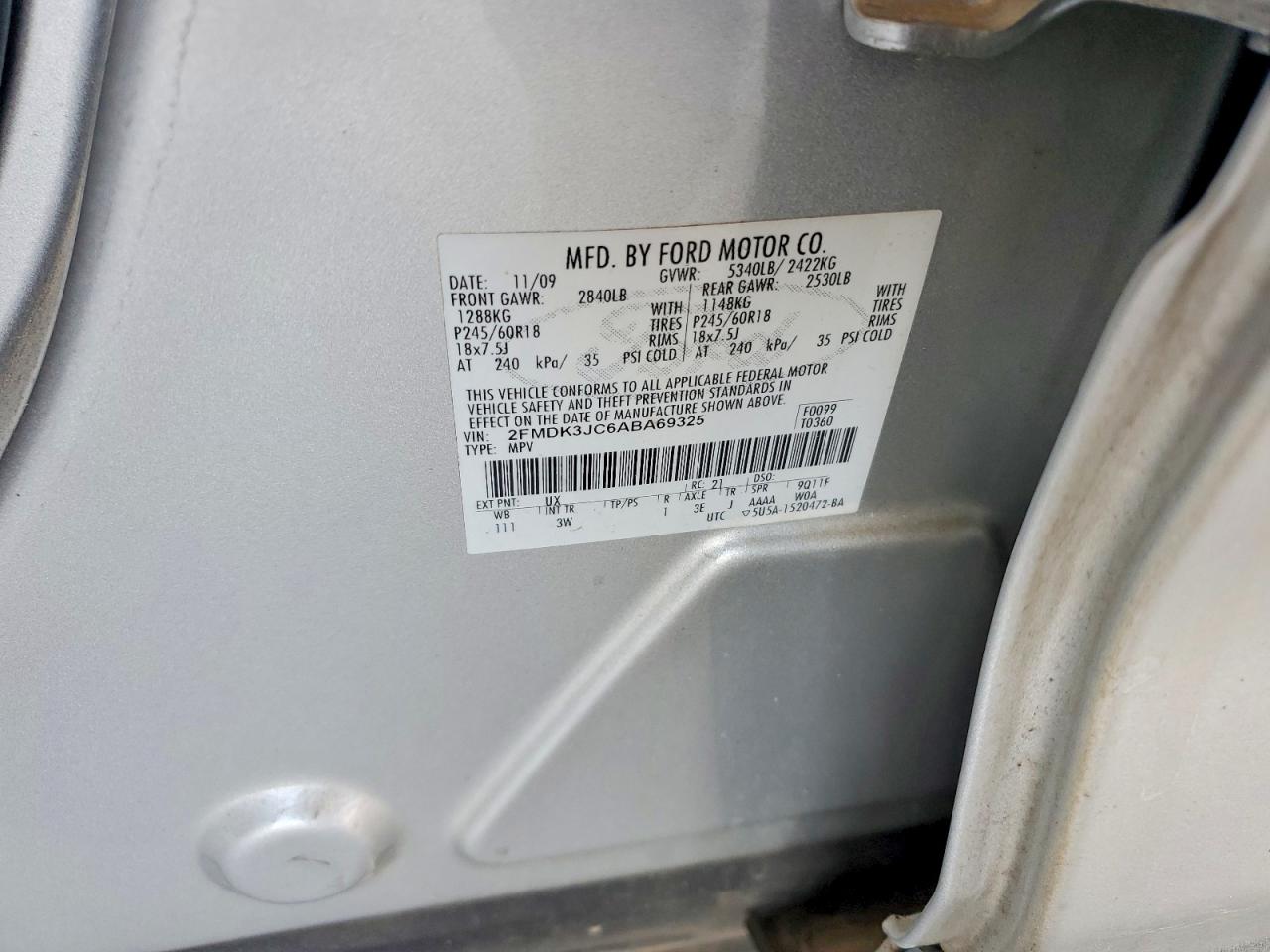 2010 FORD EDGE SEL photo 13