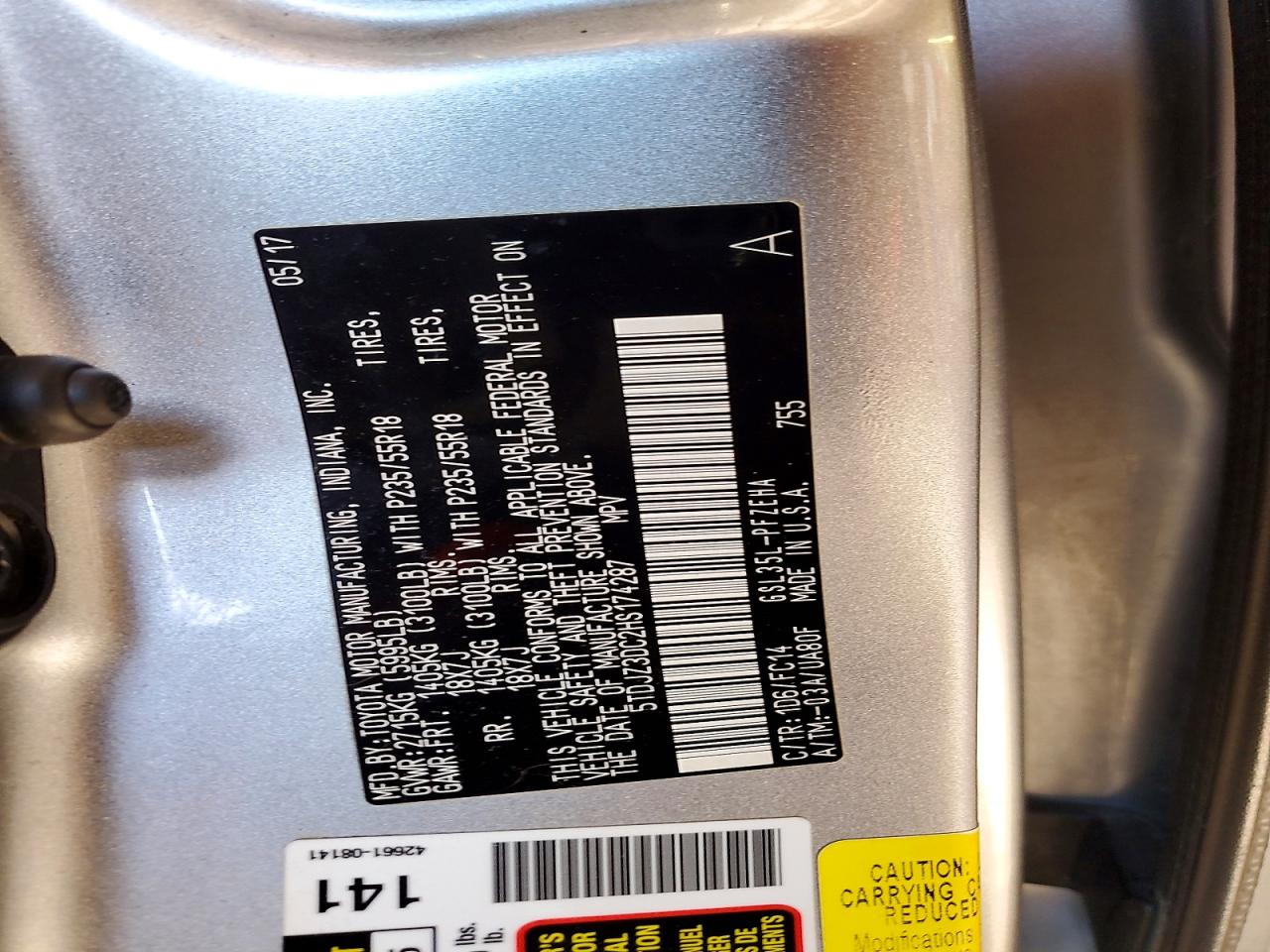 2017 TOYOTA SIENNA LE 7-PASSENGER photo 13