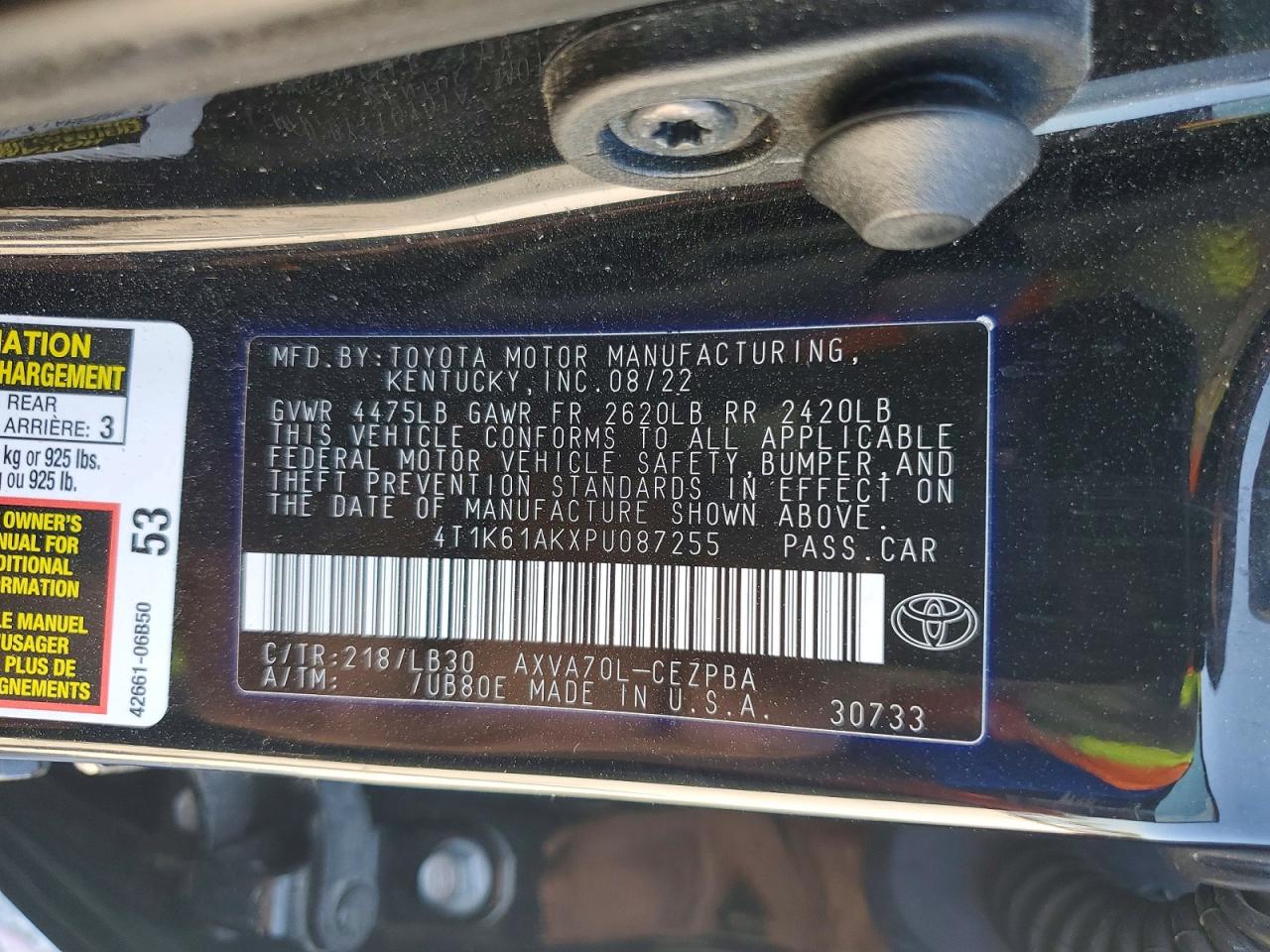 2023 TOYOTA CAMRY XSE photo 23