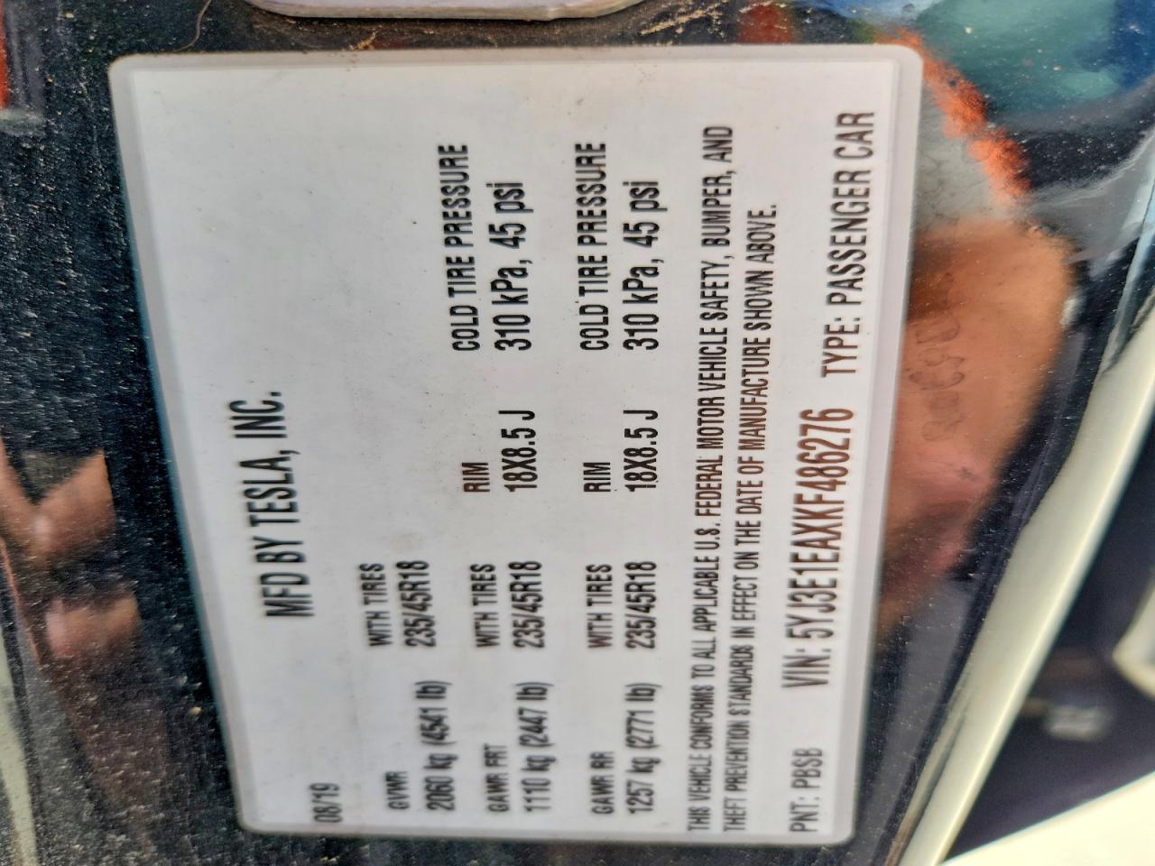 2019 TESLA MODEL 3 photo 25