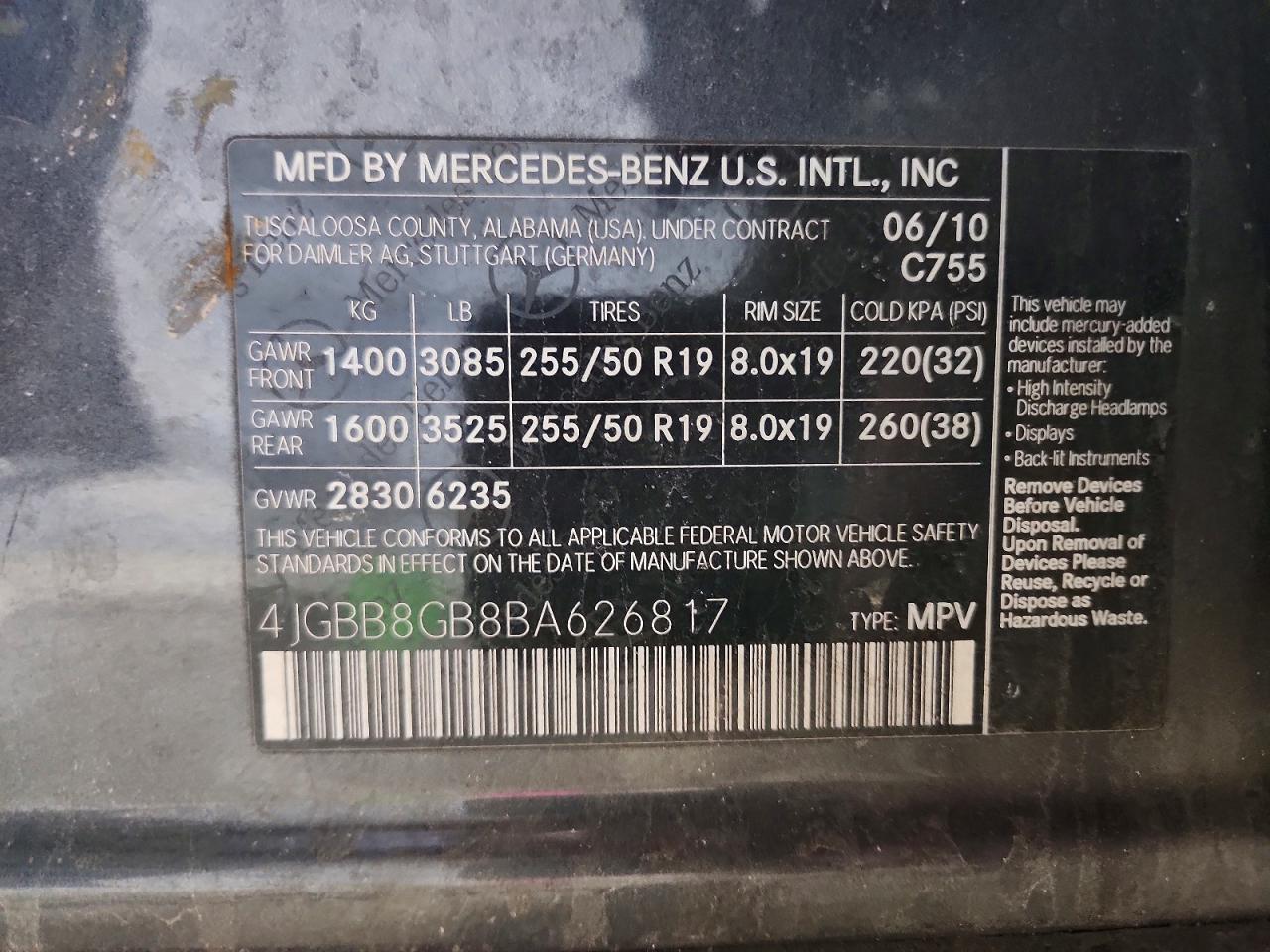 2011 MERCEDES-BENZ ML 350 4MATIC photo 25