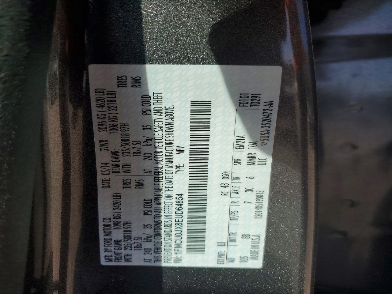 2014 FORD ESCAPE TITANIUM photo 25