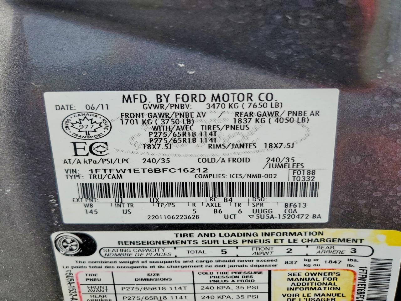 2011 FORD F150 SUPERCREW photo 23