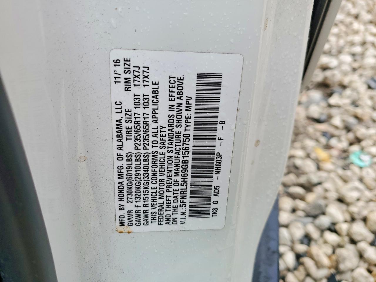 2016 HONDA ODYSSEY EXL photo 27