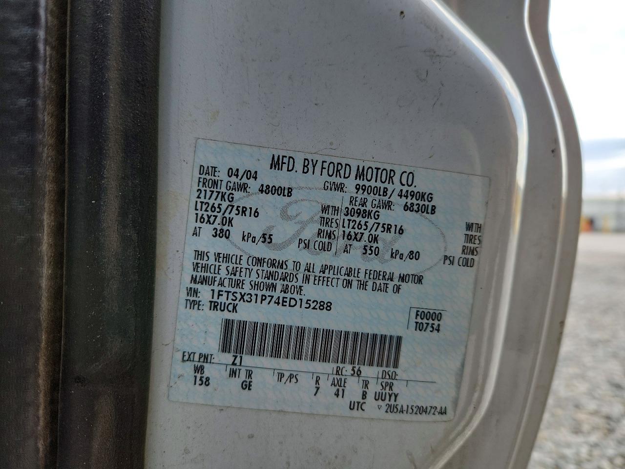 2004 FORD F350 SRW SUPER DUTY photo 12