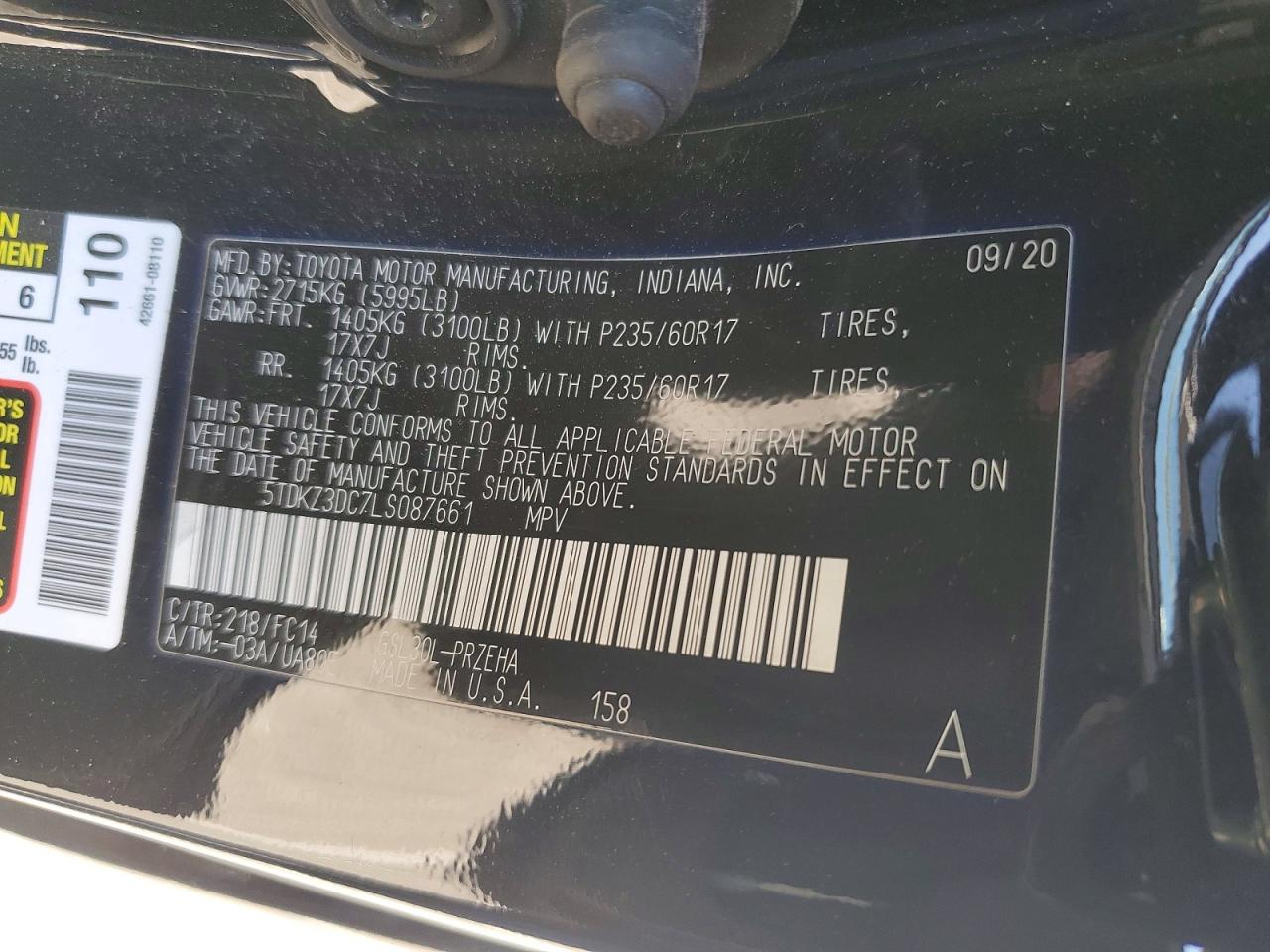 2020 TOYOTA SIENNA LE 8-PASSENGER photo 27