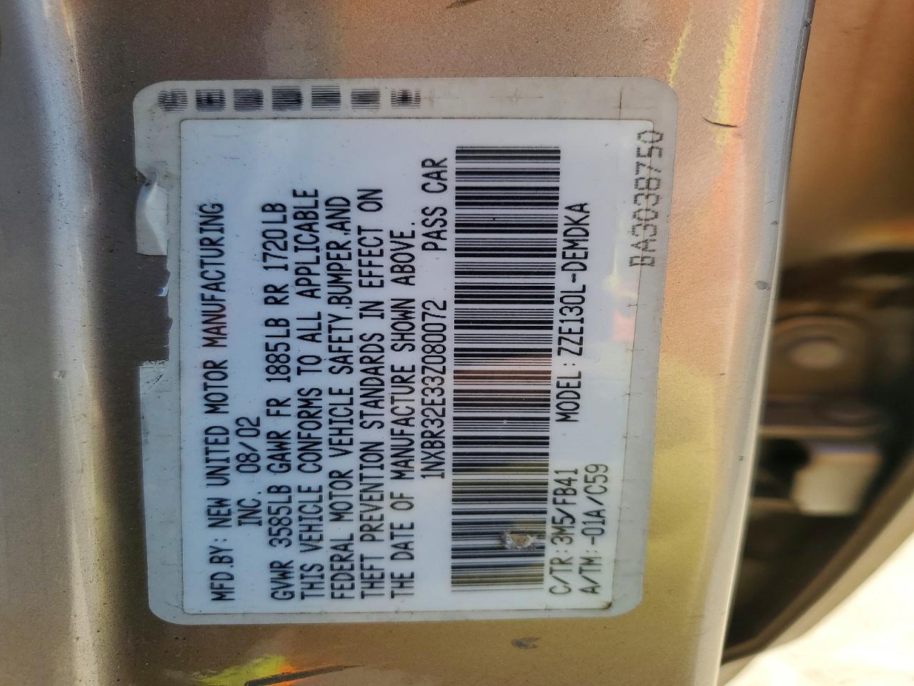 2003 TOYOTA COROLLA CE photo 34
