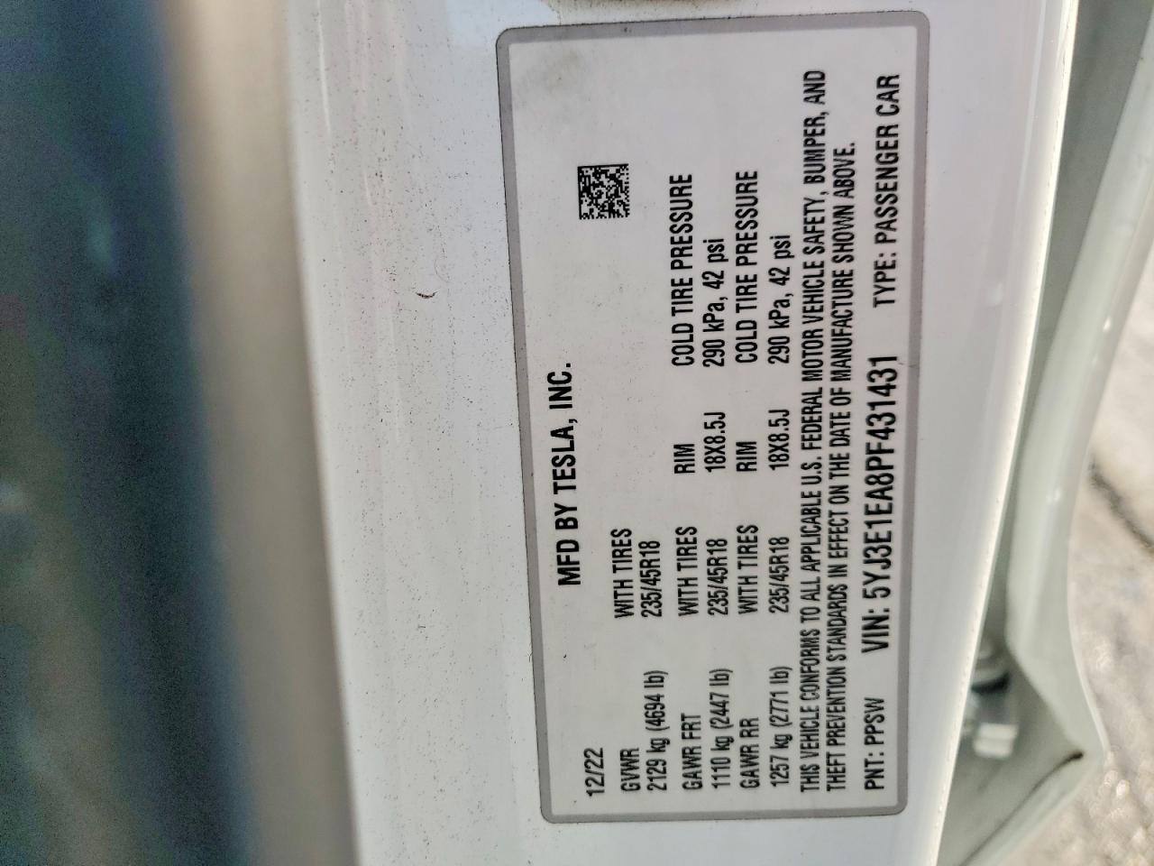2023 TESLA MODEL 3 photo 23