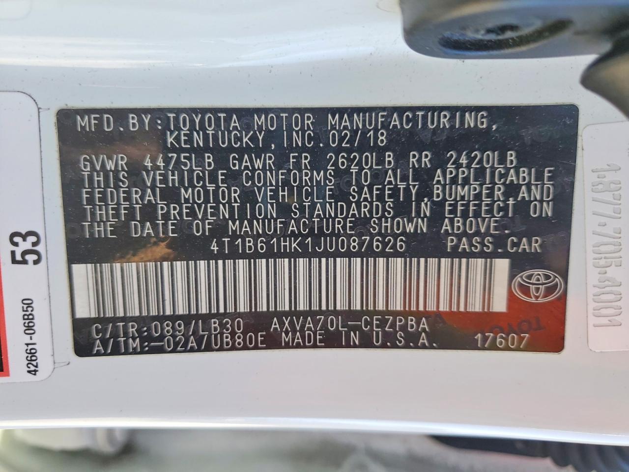 2018 TOYOTA CAMRY XSE photo 25
