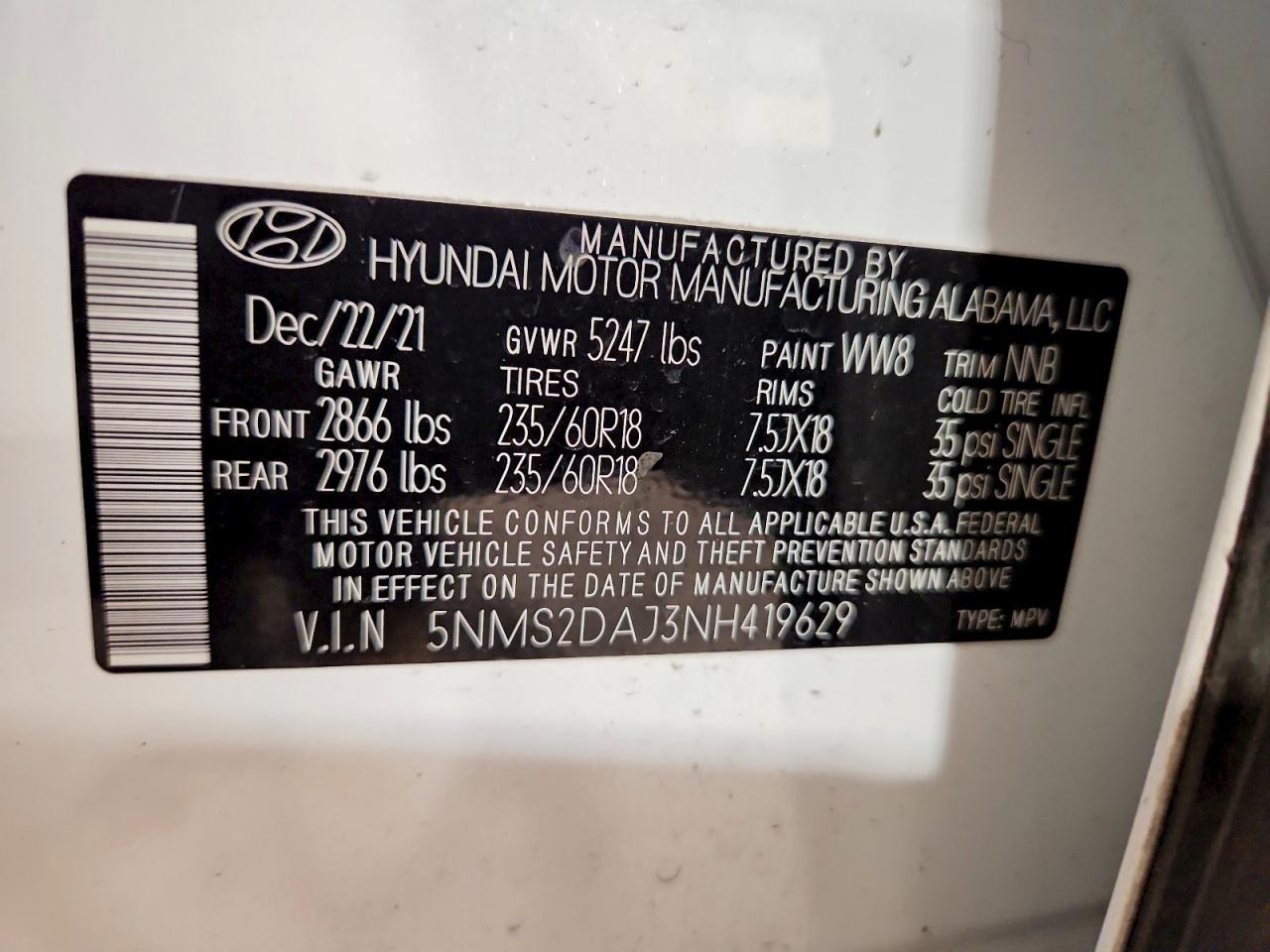 2022 HYUNDAI SANTA FE SEL photo 40