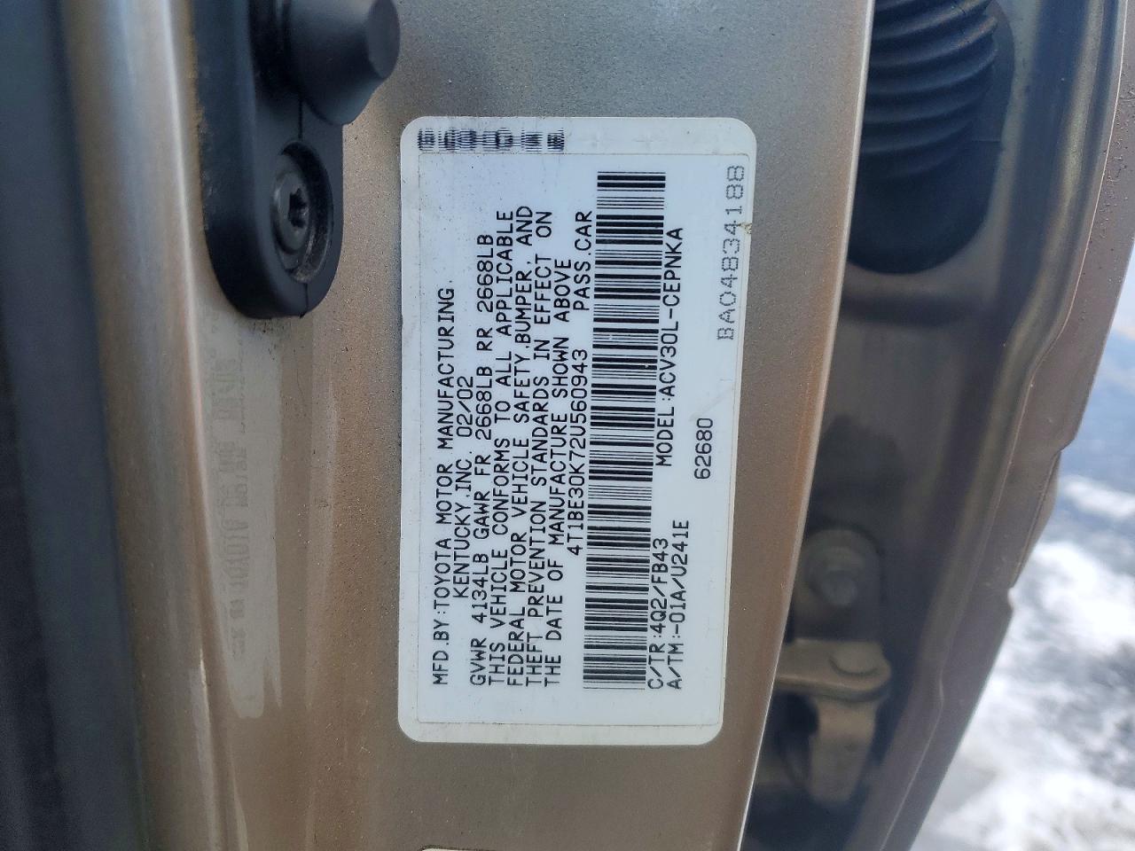 2002 TOYOTA CAMRY LE photo 23