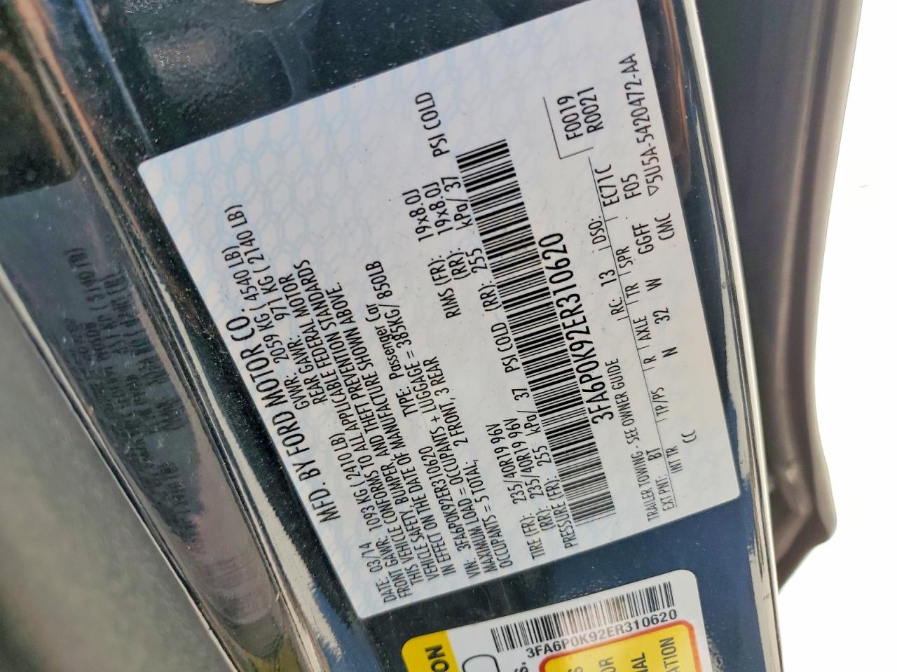 2014 FORD FUSION TITANIUM photo 23